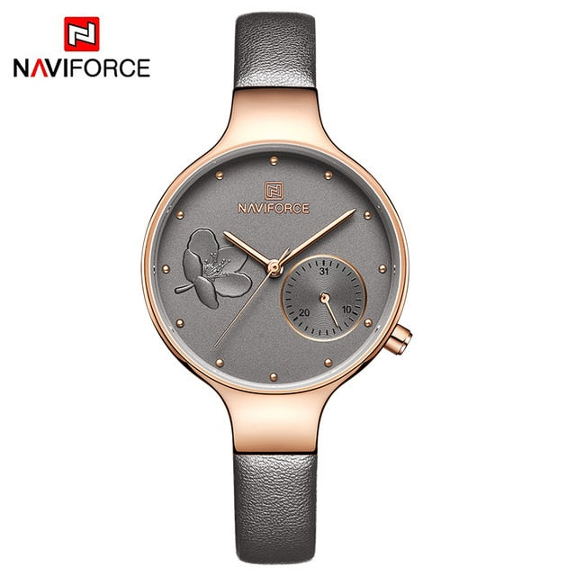 Relógio feminino Naviforce NF5001, para mulheres de bom gosto