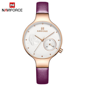 Relógio feminino Naviforce NF5001, para mulheres de bom gosto